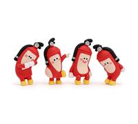LIYJTK Mini Resin Fire Extinguisher Figurines 4 Pack Cute Tiny 3D Statues for Desk Decor Playful Computer Sculptures for Home Office Car Dashboard Smooth Resin 2.24 x 1.69in