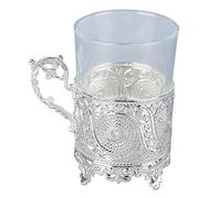 LIYJTK Mug tazza di birra in lega in vetro matale tazza di whisky per il compleanno di Natale per la festa del papà (Silver (Q18149))