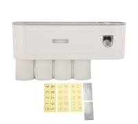 LIYJTK Organizzatore a parete di supporti per spazzolino con distributore di dentifricio Accessorio per il bagno per trapano spazzatura di grande capacità per casa (4 tazze)