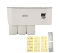 LIYJTK Organizzatore a parete di supporti per spazzolino con distributore di dentifricio Accessorio per il bagno per trapano spazzatura di grande capacità per casa (3 tazze)