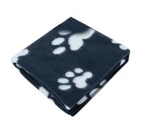 LIYJTK Plush Pet Blanket Double Sided Softness (Black Background White Paw Print)