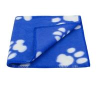 LIYJTK Plush Pet Blanket Double Sided Softness (Blue Background White Paw Print)