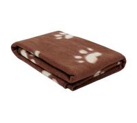 LIYJTK Plush Pet Blanket Double Sided Softness (Coffee Background White Paw Print)