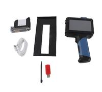 LIYJTK Portable Inkjet Printer Handheld Touch Screen 12.7mm 42ml Black Ink Cartridge Support BT Multiple Languages Blue for Printing on Wood Plastic Fabric Leather