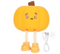 LIYJTK Pumpkin Night Light Silicone Eye Protection Rechargeable Decorative Night Light for Children Bedroom Indoor