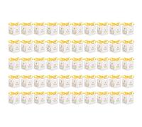 LIYJTK Scatole di favore da 50 pezzi di carta per feste di carta mi bautizo pattern oro nastro bianco scatole per matrimoni decorazioni per feste