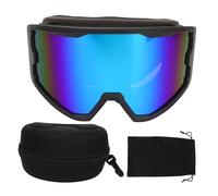 LIYJTK Ski Goggles Double Layer Sun Protection Anti Fog Adjustable Elasticity Snowboard Goggles for Skiing Snowboarding Cycling Motorcycle (Lente blu con montatura nera)