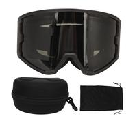 LIYJTK Ski Goggles Double Layer Sun Protection Anti Fog Adjustable Elasticity Snowboard Goggles for Skiing Snowboarding Cycling Motorcycle (Lente grigia con montatura nera)