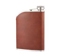 LIYJTK Stainless Steel Wine Bottle 240ml Capacity Leak Proof Lightweight Portable Hip Flask for Outdoor Enthusiasts Travelers Camping Hiking Durable 304 Stainless Steel (Brown)