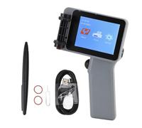 LIYJTK Stampante a getto d'inchiostro portatile Compatta HD LED Touchscreen Codificatrice multifunzionale argento per bottiglie di plastica