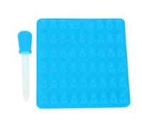 LIYJTK Stampo per caramelle gommose a forma di orso Stampo per cottura in silicone con contagocce Simpatico antiscivolo Uso versatile per più dessert (Blu)