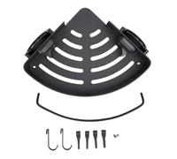LIYJTK Suction Cup Corner Shower Caddy No Drilling Aluminum Alloy Removable Bathroom Storage Rack 1 Layer with Towel Bar Hooks for Bathroom Kitchen