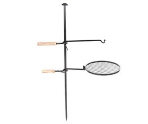 LIYJTK Supporto per Barbecue da Esterno, Rete e Braccio in ghisa, Set da Campeggio, Picnic, Portatile