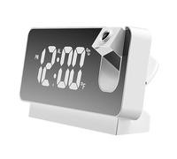 LIYJTK Sveglia a proiezione Sveglia digitale da comodino USB silenziosa con ampio display per la camera da letto di casa (Bianca)