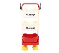 LIYJTK Utility Cart Cartoon Feet Heavy Duty Rolling Storage Organizer with 4 Swivel Wheels Open Access No Lid Sturdy PP Construction Space Saving for Kitchen Bathroom Garage (3 livelli)