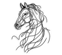 LIYOUYA Line Horse Metal Wall Decor - Rustico Casale Decorazione Nero Semplice Cavallo Arte da Parete Decorazione per la Casa per Soggiorno, Camera da letto, Sala da pranzo, Casale (nero)