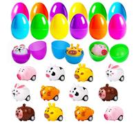 LIYROIUB Confezione da 12 uova di Pasqua riempite con animali, giocattoli a sorpresa per caccia alle uova di Pasqua, cesti e bomboniere, regali di Pasqua per bambini, ragazzi e ragazze