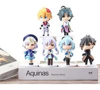 Liyue Chapter Action Figure Set Zhongli Qiqi Anime Figures Character Figurine Figurine PVC Statue Collection Decoration Model Gift 2.4'' (A)