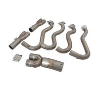 LIYUWNB Moto Silenziatore per ZX6R 636 2007-2017 Scarico Motociclette Sistemi per Fuga Modifica Collegamento Tubo Collegamento Anteriore Marmitta Modifiche al Sistema Scarico Motociclette(Silver)