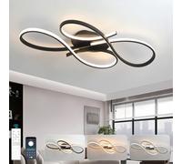 LIYYANG Lampada da soffitto moderna Plafoniere dimmerabili a LED con telecomando Plafoniera da soggiorno Illuminazione a soffitto creativa Lampada a sospensione per sala da pranzo (Nero L80cm)