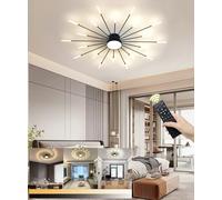 LIYYANG Moderna plafoniera LED luci fantasia 20+1teste Semi Flush Mount lampada da soffitto soggiorno Illuminazione a soffitto con telecomando lampadario per ufficio camera da letto (Nero, 20+1teste)