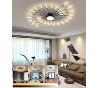 LIYYANG Moderna plafoniera LED luci fantasia 28+1teste Semi Flush Mount lampada da soffitto soggiorno Illuminazione a soffitto con telecomando lampadario per ufficio camera da letto (Nero, 28+1teste)