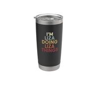 Liza Name Liza Personalized Name First Given Bicchiere termico in acciaio inox doppia parete