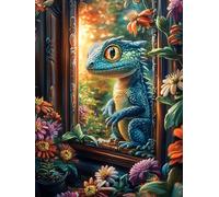 Lizard at Window Puzzle 1000 Pezzi Per Adulti in Cartone Rigido 3D Panoramico Per Viaggi E Vacanze Miglioramento Concentrazione Edizione Esclusiva Qualità 1000 PCS