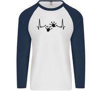 Lizard Ecg Gekko Pulse Bearded Dragon Uomo L/S Baseball T-Shirt