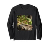 Lizard Forest Wildlife Rock Sunlight Rettile Scene Design Maglia a Manica