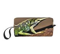 Lizard HD Trousse per cosmetici da donna, portatile, borsa da viaggio, borsa per la ricezione giornaliera, borsa da toilette di grande capacità, bianca, taglia unica, bianco, Taglia unica