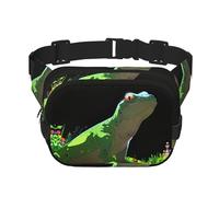 Lizard looking up at the sky Pattern trendy fashion waist bag, unisex viaggio sport messenger bag