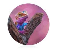 Lizard on The Branch - Tagliere da cucina per formaggio, rotondo, in vetro temperato, per picnic, pizza, carne, frutta (20 cm)