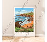 Lizard Punto Cornwall Muro Stampa Illustrazioni Poster Arredo Casa senza Cornice