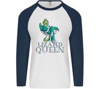 Lizard Queen Chameleon Bearded Dragon Uomo L/S Baseball T-Shirt