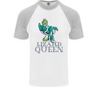 Lizard Queen Chameleon Bearded Dragon Uomo S/S Baseball T-Shirt