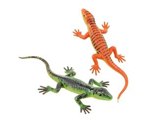 Lizard Toys Kids - 2 Piece Color Changing Realistic Reptile Set for Play Learning | Flexible Changeable Animal Figures for Home Classroom School Education Birthday Party Favors Gift Fun Activity