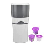 LIZEALUCKY Caffettiera portatile efficiente per la preparazione del caffè in capsule, adatta per viaggiare (Grigio Bianco)