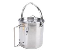 LIZEALUCKY Camping Pot Tea Kettle, 1.2L Stainless Steel Portable Outdoor Camping Coffee Pot Campfire Kettle for Water Heating Boiling Hiking Picnic