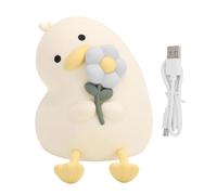 LIZEALUCKY Cute Duck Night Light Silicone Dimmable USB Rechargeable LED Bedside Lamp Squishy Soft Silicone Nursery Night Lamp for Night Feeds Newborn Room Decor Kids Toddlers