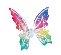 LIZEALUCKY Electric Light Up Wings with LED Lights Adjustable Straps Reflective Film Moving Fairy Wings for Girls Auto Fluttering Colour Shifting Safe Lightweight for Parties