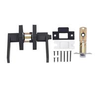LIZEALUCKY Leva della porta in lega di zinco ottone robusto nero moderno moderno look per interno manico che si muove corridoio