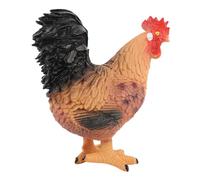 LIZEALUCKY Livestock Statue Soft Plastic Cute Simulated Farm Animal Sculpture for Garden Yard Outdoor Decoration (Rooster)