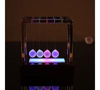 LIZEALUCKY Luce LED Colorata Newton Cradle Balance Balls Puzzle di Fisica Strumenti educativi Decorazione da scrivania per Regali di Lavoro d'Arte per l'home Office
