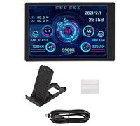 LIZEALUCKY Monitor della temperatura del computer da 3,5 pollici Display IPS a visualizzazione completa Piccolo schermo per monitor dati del disco rigido RAM della CPU del PC AIDA64 (Negro)