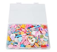 LIZEALUCKY Set di 120 ciondoli di caramelle di plastica in plastica, ciondoli di melma design di caramelle accessori fai da te, ciondoli di cartone animato per realizzare caramelle per