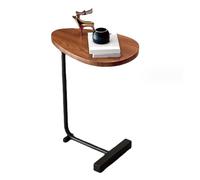 LIZEALUCKY Small Side Table Modern Dark Wood Grain Space Saving C Shaped End Table for Living Room Sofa Hotel (Design piatto e cornice nera)