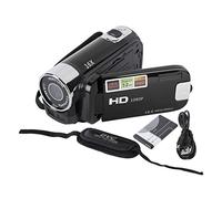 LIZEALUCKY Videocamera DV 4K 48MP Schermo ruotabile Videocamera con zoom digitale 16x con cavo USB Batteria al litio nera G Adatta per registrazioni di campus di viaggio (Nerone)