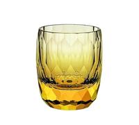 LIZHAYG Bicchieri Acqua Vetro Starlight Crystal Glass Cup Glassware Wineglass Sparkling Diamond Cut Rock Tumbler(Amber Starlight Cup)