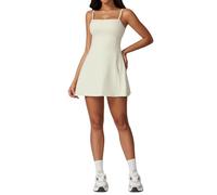 LIZHAYG Completo Tennis Donna Abito da Tennis Monopezzo Attillato da Esterno Aderente Antiurto Scollato Senza Schienale for Corsa Fitness Abbigliamento Yoga Collant Gonna da Tennis(Beige,S)